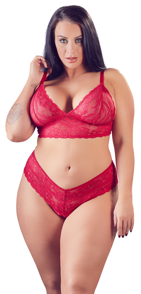 Bra and Crotchless String 3XL