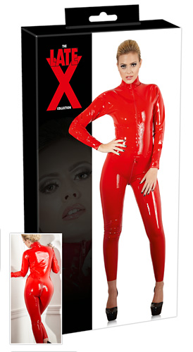 Latex Catsuit red XS